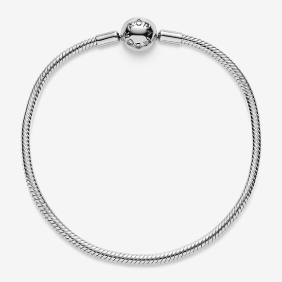 Genuine Sterling Silver Pandora Moments Snake Chain Bracelet 7 1/2 Inches- EUC! - Picture 1 of 7
